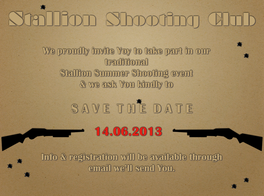 Save the date Stallion Summer Shooting 14.06.2013!